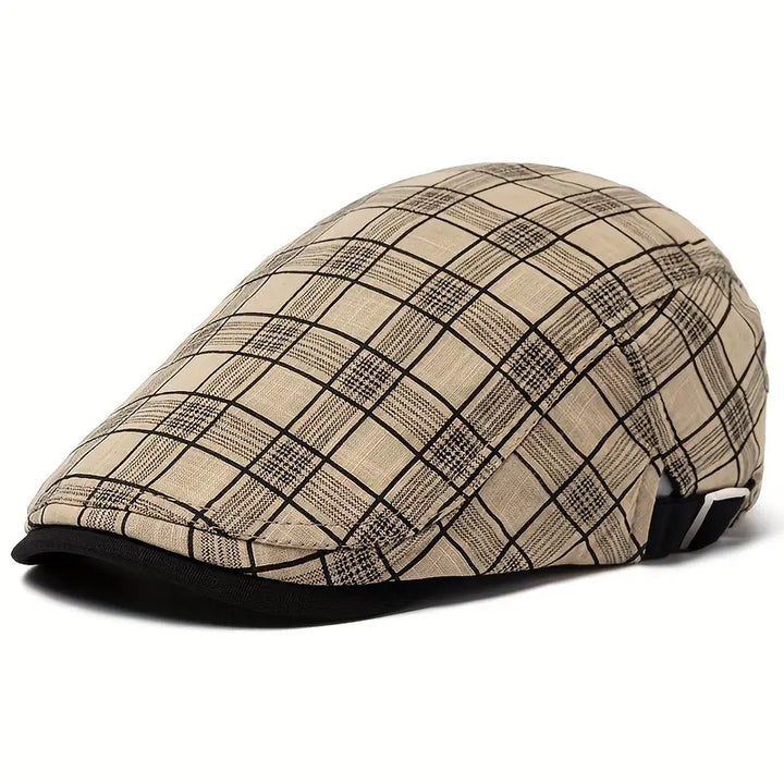Ashford  - Adjustable Vintage Plaid Beret Cap