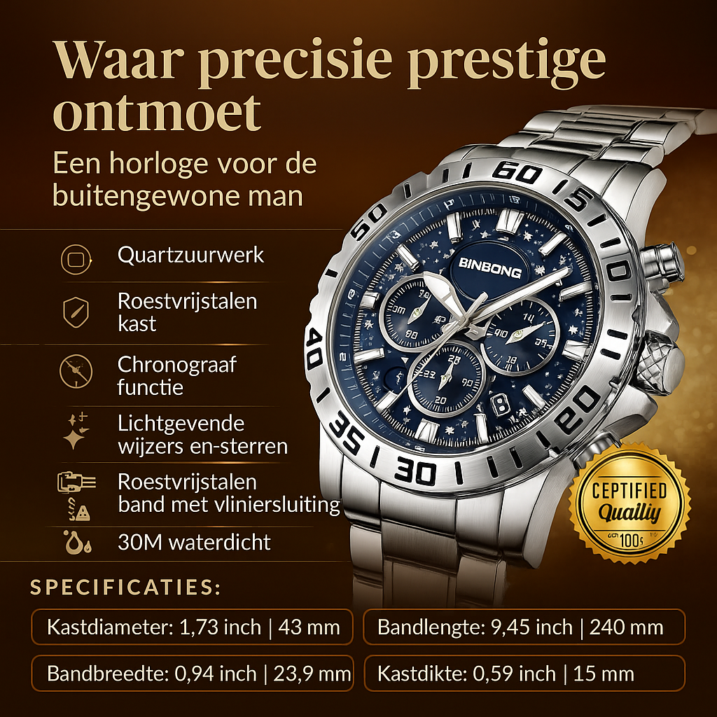 Premium Metal Band Chronograph Watch