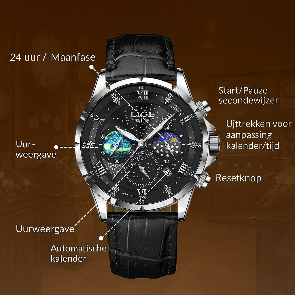Chic Lunar Phase Timepiece