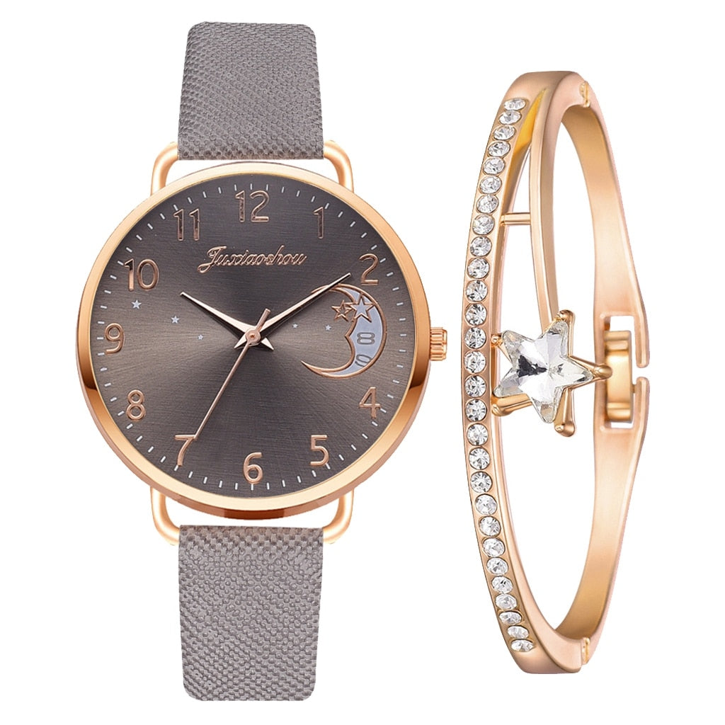Moon Number Watch and Bracelet Set