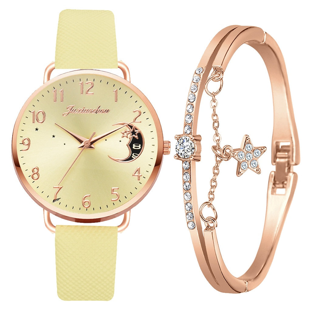 Moon Number Watch and Bracelet Set