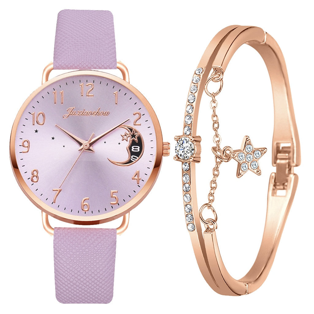 Moon Number Watch and Bracelet Set