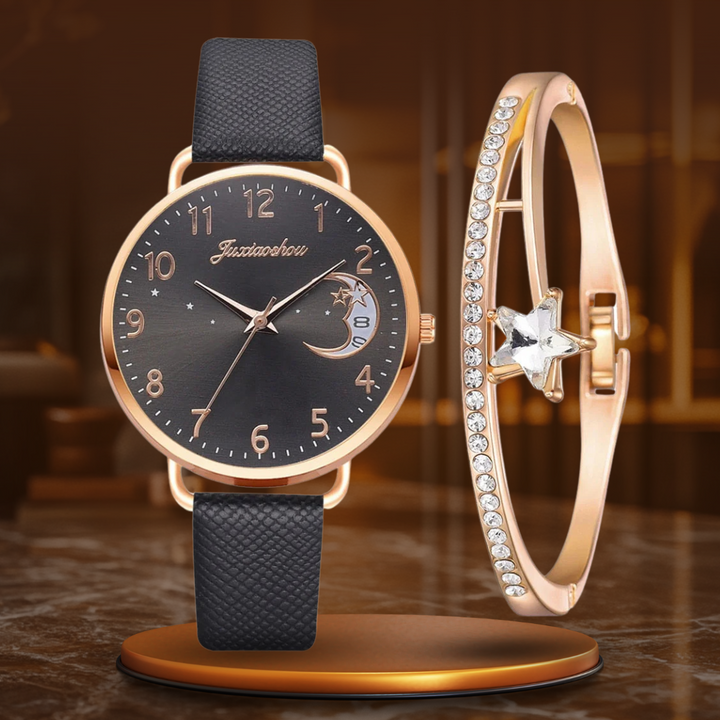 Moon Number Watch and Bracelet Set