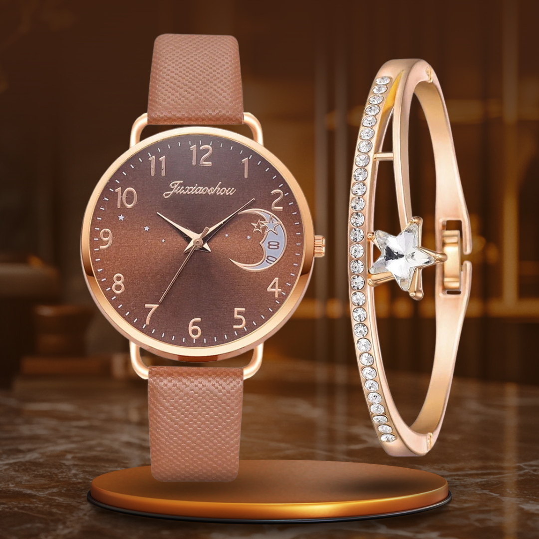 Moon Number Watch and Bracelet Set