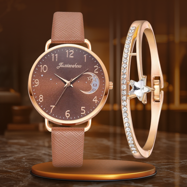 Moon Number Watch and Bracelet Set