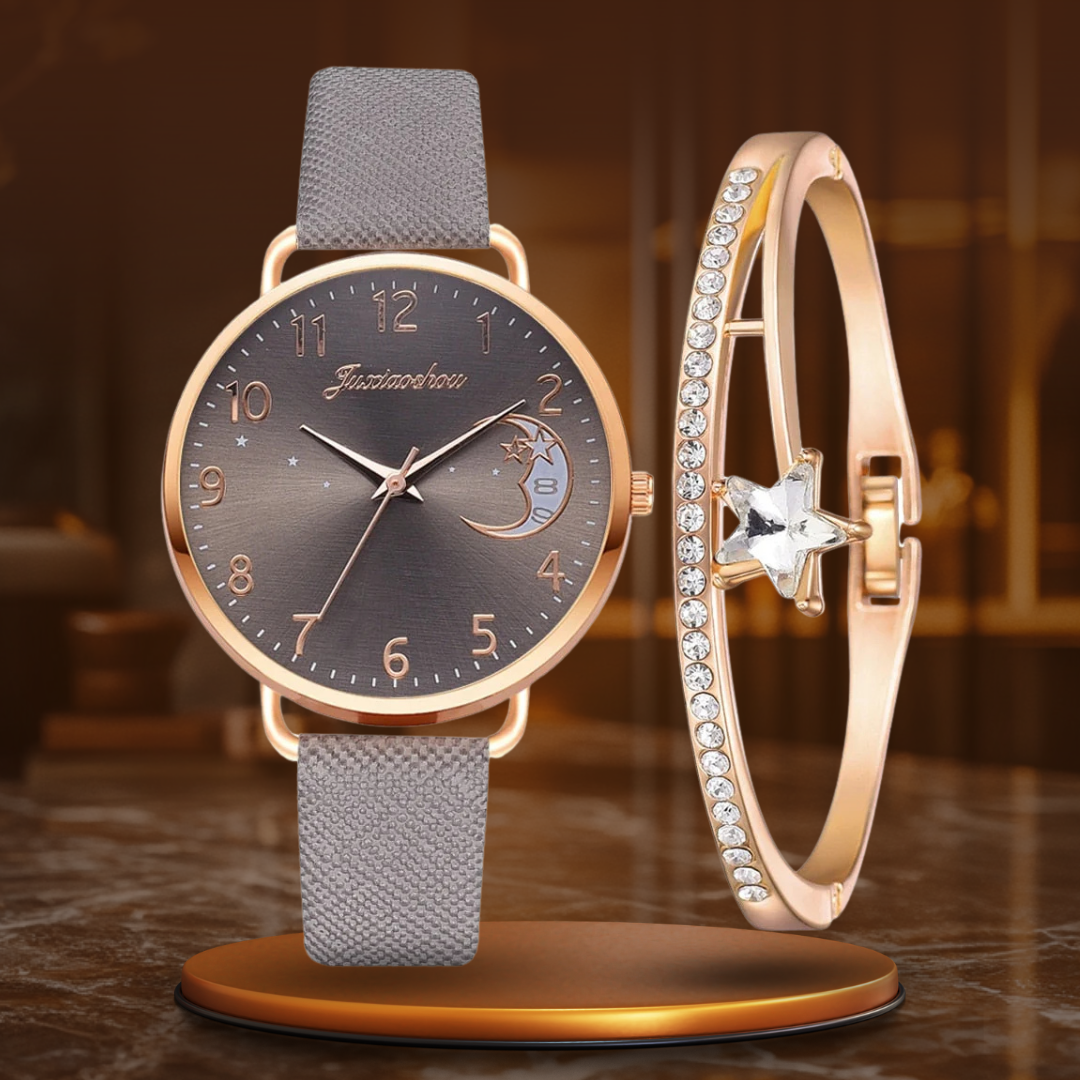 Moon Number Watch and Bracelet Set