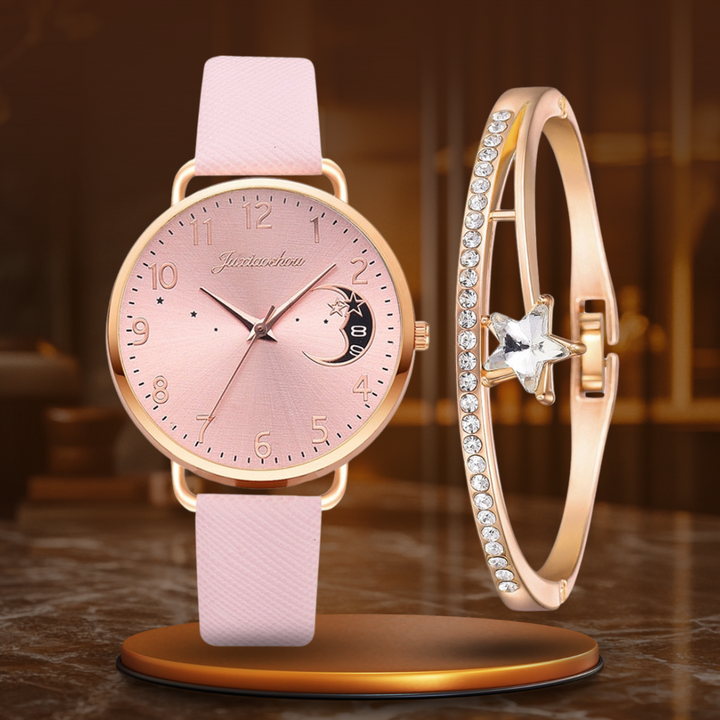 Moon Number Watch and Bracelet Set