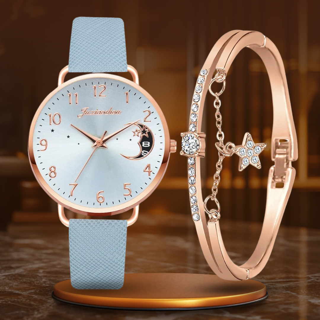 Moon Number Watch and Bracelet Set