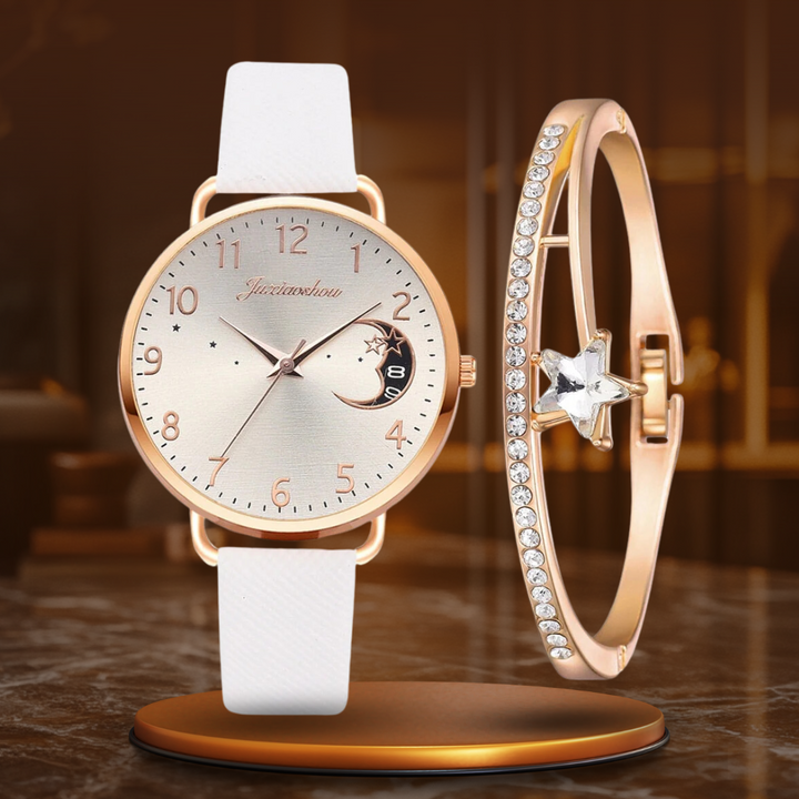 Moon Number Watch and Bracelet Set