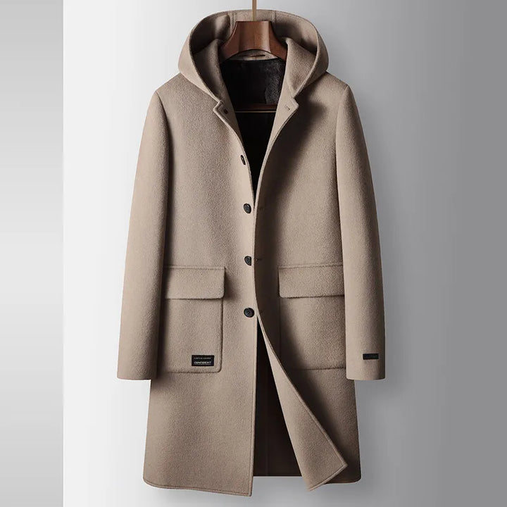 Luciano Wool Overcoat with Hood