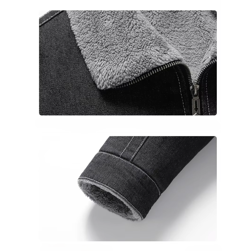 Denim Jacket with Cozy Fleece Lining
