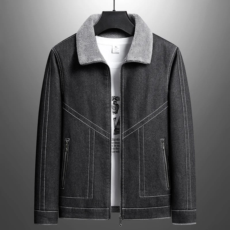 Denim Jacket with Cozy Fleece Lining
