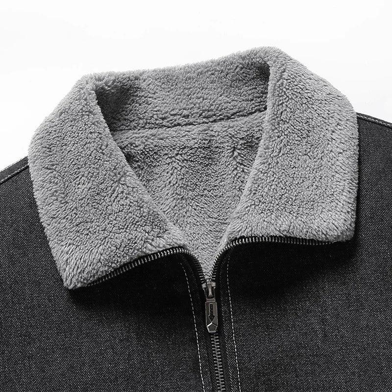 Denim Jacket with Cozy Fleece Lining